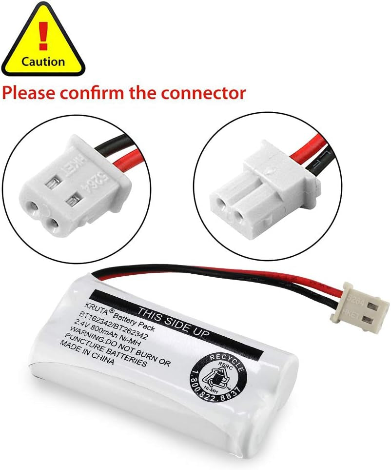 BT162342 BT262342 Cordless Phone Batteries Compatible with BT183342 BT283342 BT166342 BT266342 Vtech CS6114 CS6419 CS6719 At&T EL52300 CL80111 Handset Telephone (Pack of 2)