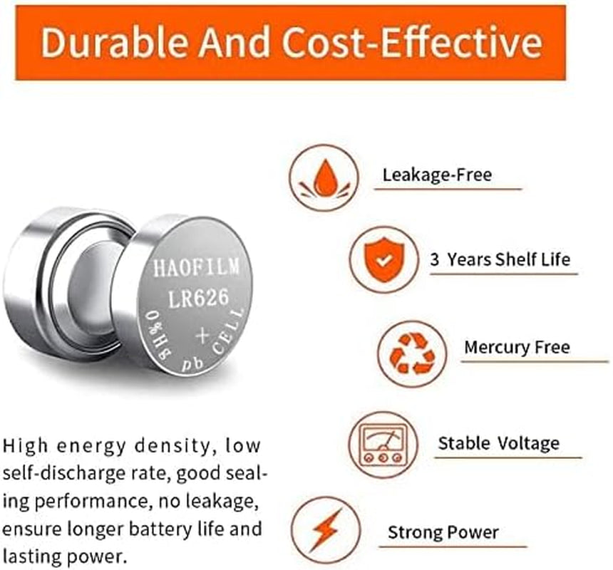 LR626 SR626SW 377 376 LR626 AG4 Premium Alkaline Battery,1.5V round Button Coin Cell Batteries (10 Pack)