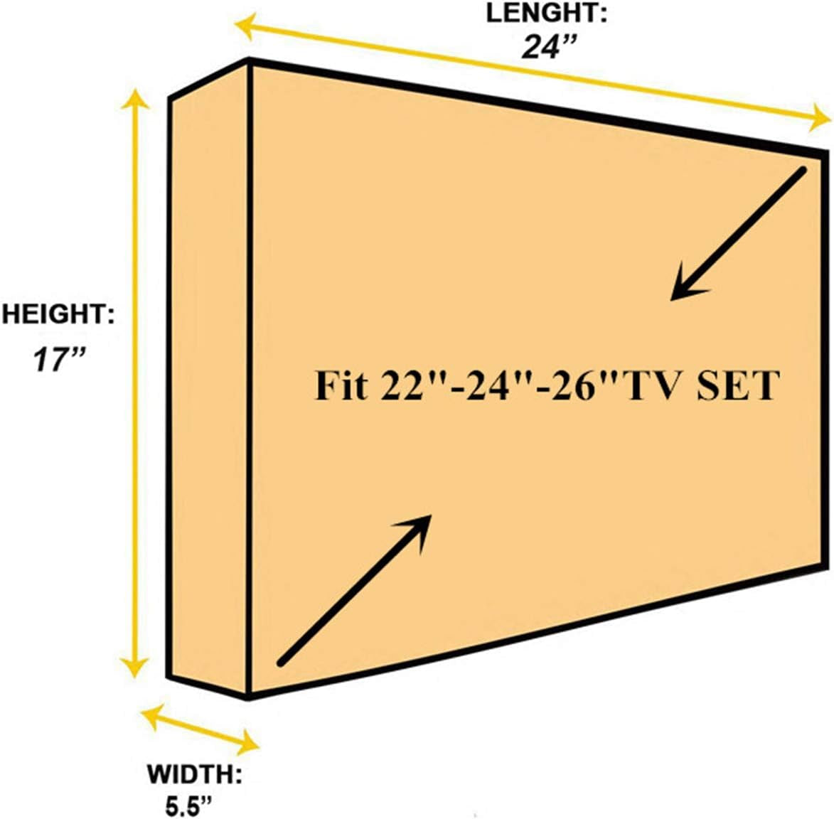 Outdoor 22"-24"-26" TV Set Cover,Scratch Resistant Liner Protect LED Screen Best-Compatible with Standard Mounts and Stands (Gray)