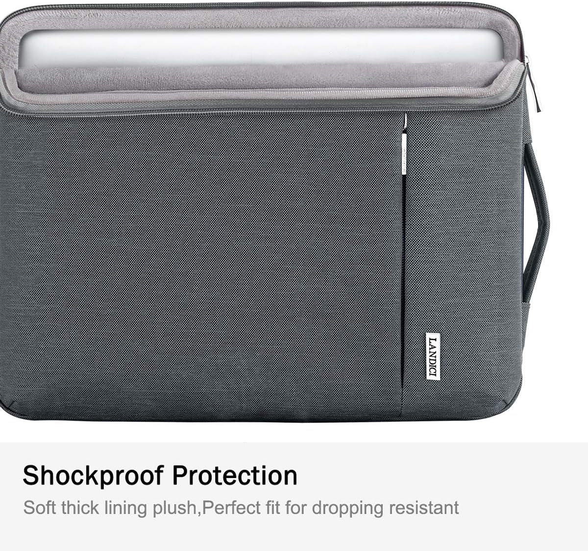 360° Protective Laptop Sleeve 11.6 Inch for Surface Pro 7 8 9/Laptop Go 2 3, Macbook Air 11, Small Computer Bag Carrying Case for 11-12 Inch Chromebook, Slim, Shockproof, Waterproof, Grey