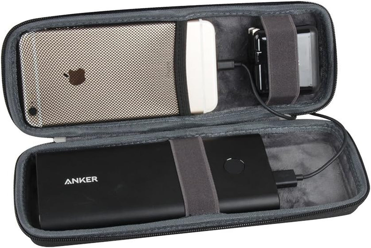 Hard Travel Nylon Case Fits Anker Powercore 26800 / Anker Powercore III Elite 25600 PD Portable Charger External Battery and Wall Charger