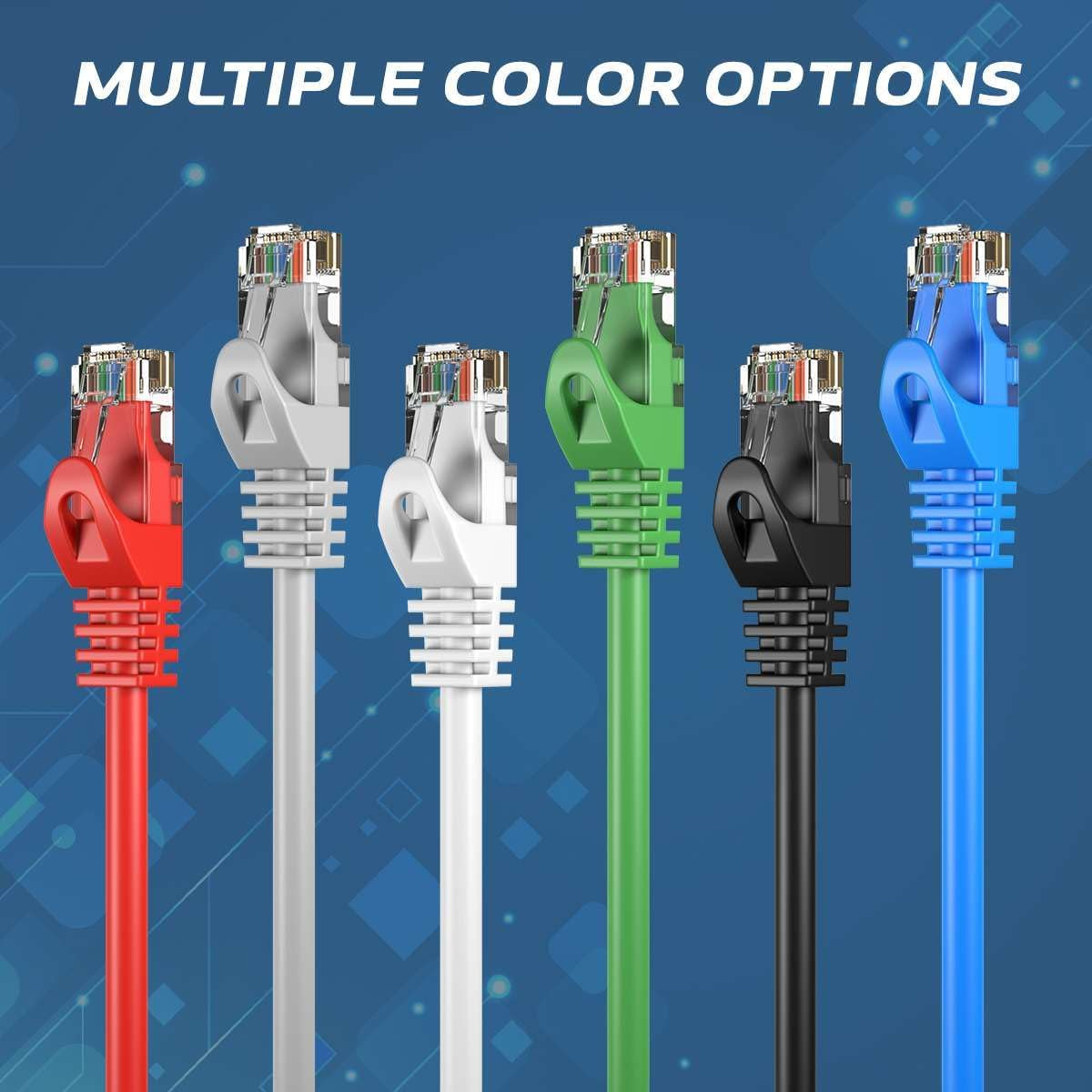 100Ft Black Cat5E Ethernet Network Patch Cable Internet Wire for Modem, Router, Pc, TV, Consoles