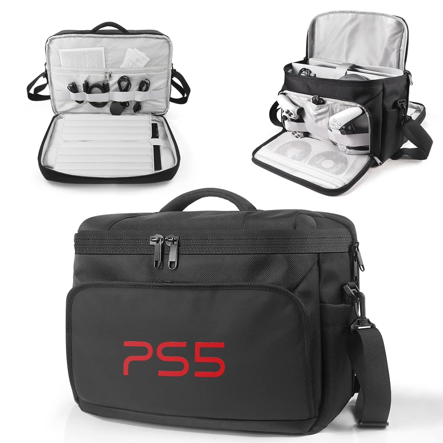 PS5 Case Storage Bag for PS5 for Play-Station 5 Controller Console Travel Carrying Case for Game Disc Gaming Mice USB Cable Charger & Accessories