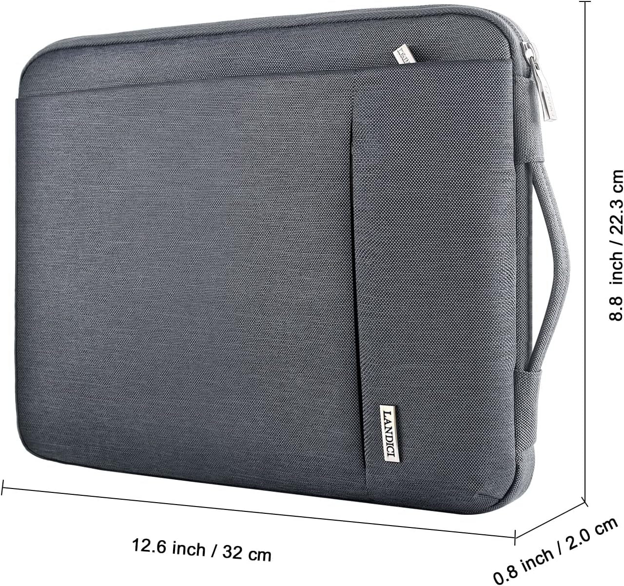 360° Protective Laptop Sleeve 11.6 Inch for Surface Pro 7 8 9/Laptop Go 2 3, Macbook Air 11, Small Computer Bag Carrying Case for 11-12 Inch Chromebook, Slim, Shockproof, Waterproof, Grey